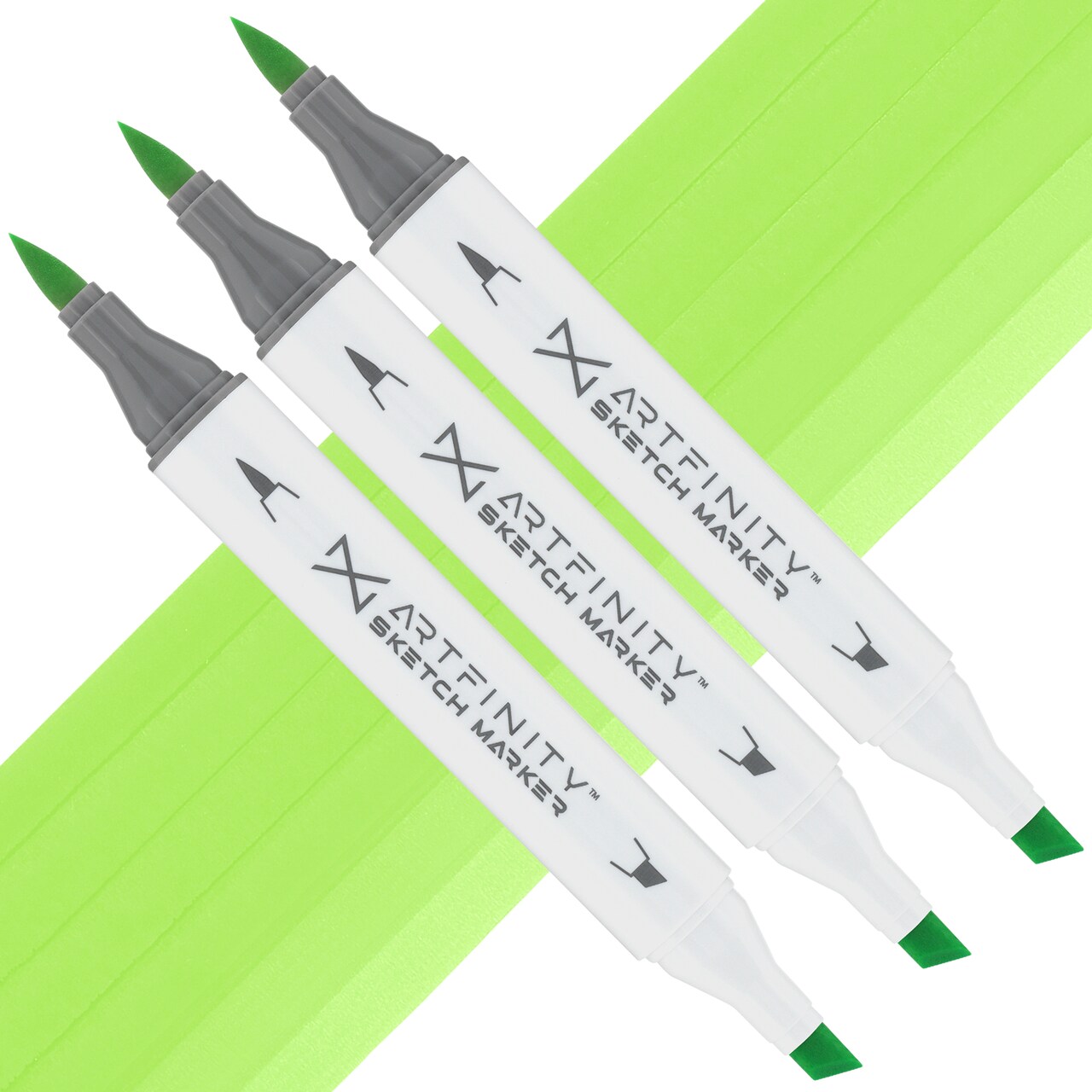 Artfinity Sketch Marker Sets - Set of 3 - Key Lime G1-3, Vibrant, Professional, Dye-Based Alcohol Markers for Artists, Drawing, Travel, & More